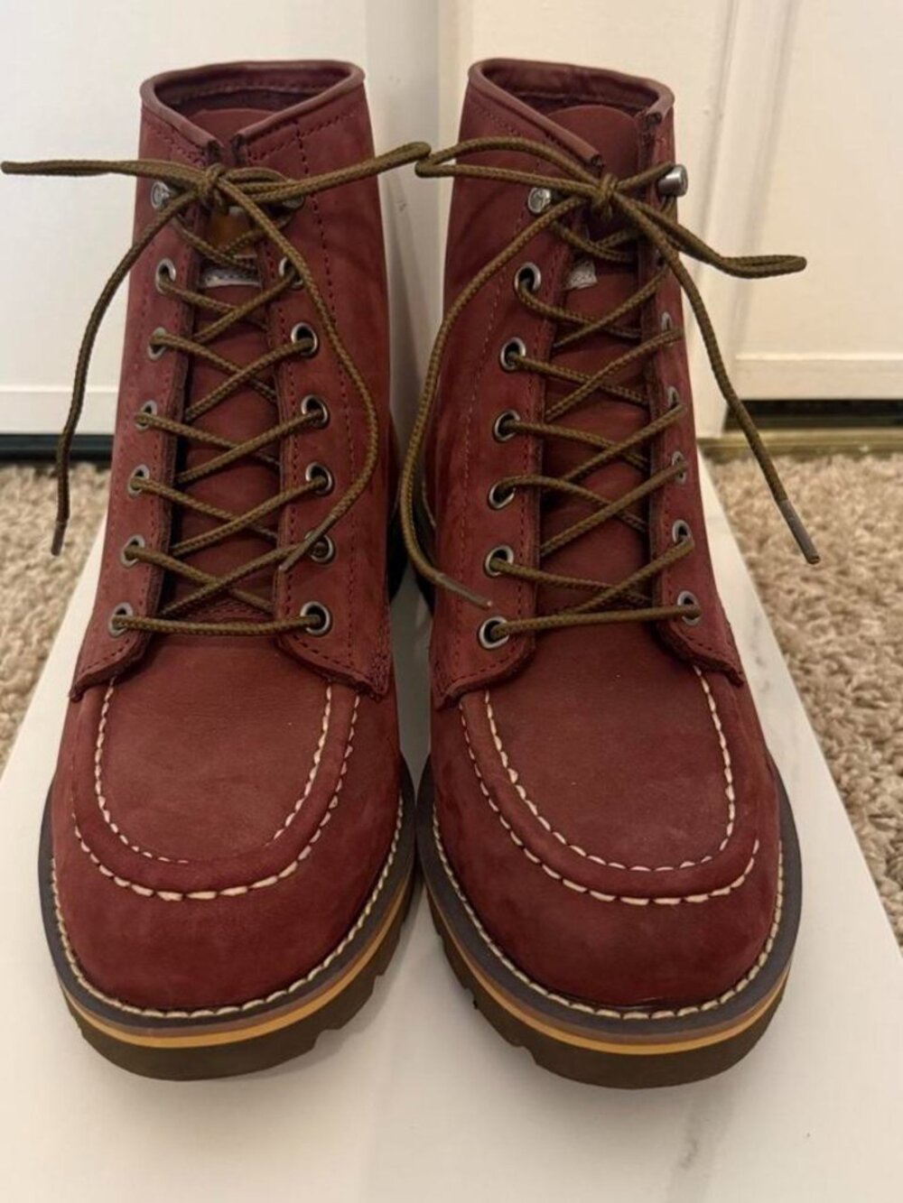 Carhartt Burgundy Lace Up Boots